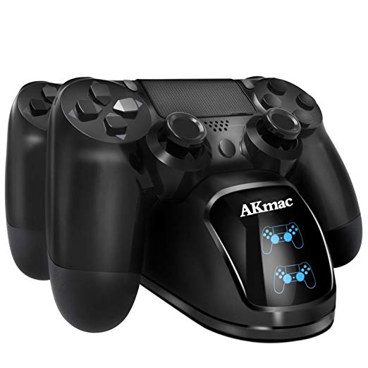 PS4 Controller Charger, AKmac Dual USB Charging Docking Station for Sony PlayStation 4/PS4 Slim/PS4 Pro Controller