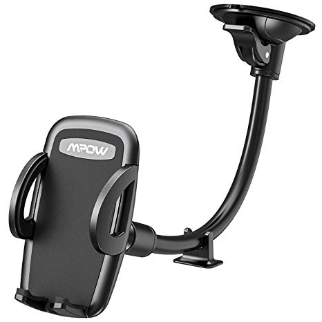 Mpow Car Phone Holder, Windshield Phone Car Mount with Strong Suction Cup, Easy-Operation Clamp with 360-degrees Rotatable Head for iPhone Xr,Xs Max,X,8P,7P, Galaxy S10e,S9,S8, Google, LG, Sony, More