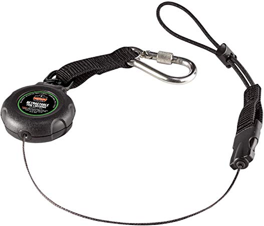 Retractable Lanyard with Carabiner Mount and Loop Attachment End, Tool Weight Capacity 2 lbs, Ergodyne Squids 3001