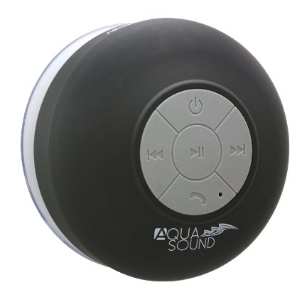 Aduro AquaSound WSP20 "Lifetime Warranty" Waterproof Shower Bluetooth Portable Speaker (Black)