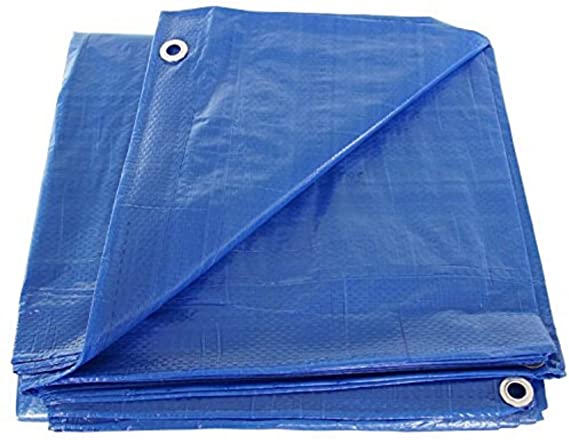 P-LINE Large Blue Tarp Cover – Outdoor Tarp for Pools, Boats, Cars and Trucks – Waterproof Tarp Cover – Heavy-Duty Poly Tarp with Grommets for Secured Tie-Down – 5mil Thick (30x40 Feet)