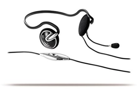 Logitech ClearChat Behind-the-Head Stereo Headphones w/Boom Microphone (Black/Silver)