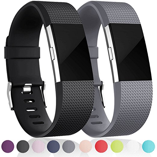 For Fitbit Charge 2 Bands, Maledan Replacement Accessory Wristbands for Fitbit Charge 2 HR, Large Small