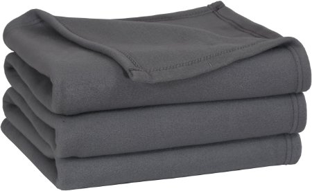 King Polar-Fleece Thermal Blanket Grey (90 by 113 Inches) - Extra Soft Brush Fabric, Super Warm, Lightweight and Easy Care, Couch Blanket - by Utopia Bedding