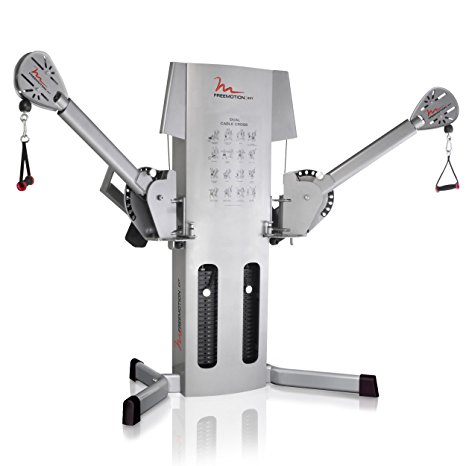 Freemotion Dual Cable EXT Crossover with Weight Stacks, Rotating Arms, Ankle Cuffs, and Swivel Pulleys