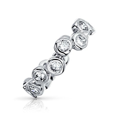 Bling Jewelry CZ Bubble Band Sterling Silver Ring