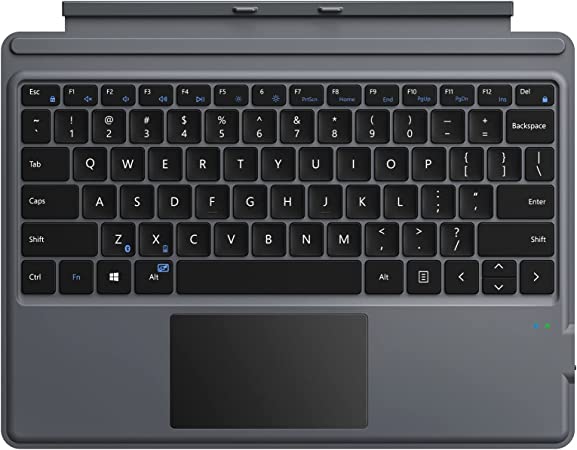 MoKo Type Cover Fits Microsoft Surface Pro 8 2021 / Pro X 13" Touch-Screen Tablet, Lightweight Slim Wireless Bluetooth Keyboard with Two Button Trackpad and Built-in Rechargeable Battery, Dark Gray