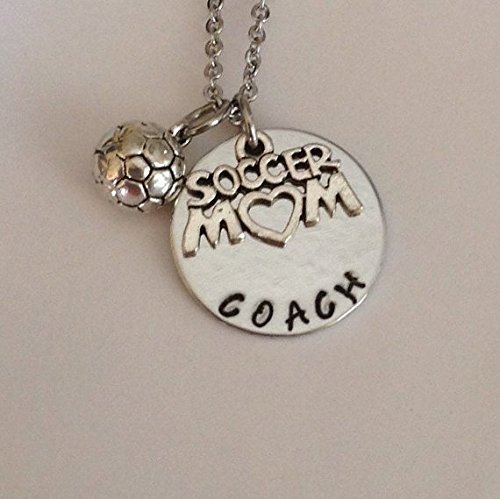 Soccer mom necklace - soccer - team sports - handstamped - personalized