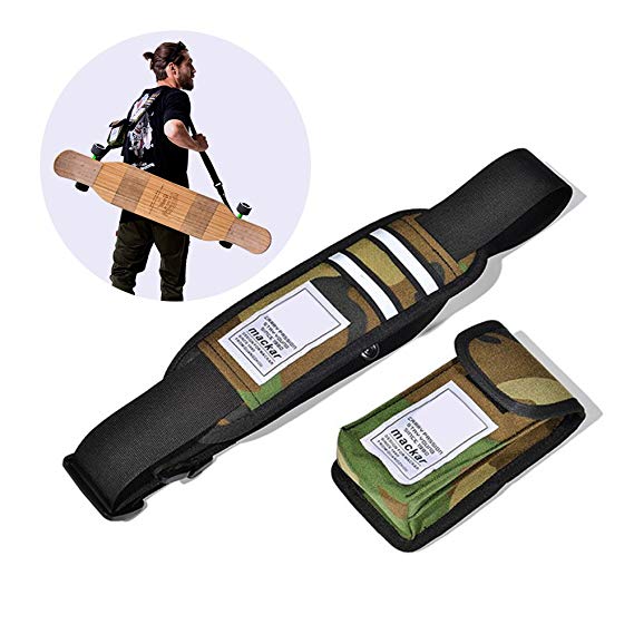 Nice Pies Universal Skateboard Shoulder Carrier Skateboard Shoulder Strap Skateboard Carry Strap with Portable Multi-Function Bag - Fit All Boards!