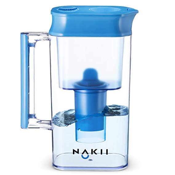 Water Pitcher with Filter with Filtration System – PH Alkaline, Removes Chlorine, Eliminates Toxins -– BPA Free - Includes 1-150 Gallons Life Span Filters, (Alkaline Pitcher Filter)