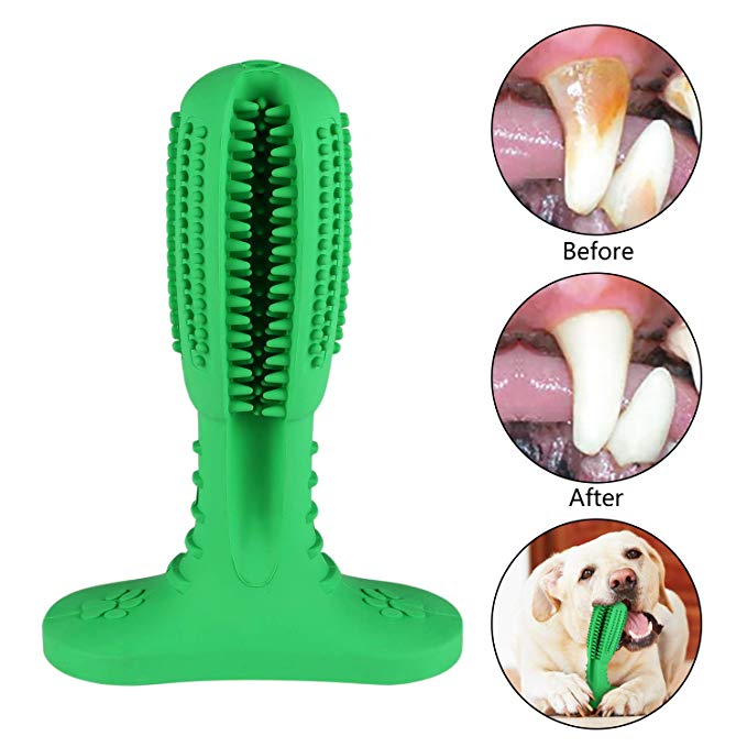 Cutiful Dog Toothbrush Dog Chew Tooth Cleaner Bite Brushing Stick Natural Rubber Dog Chew Toys Doggy Puppy Dental Care for Pet Puppies