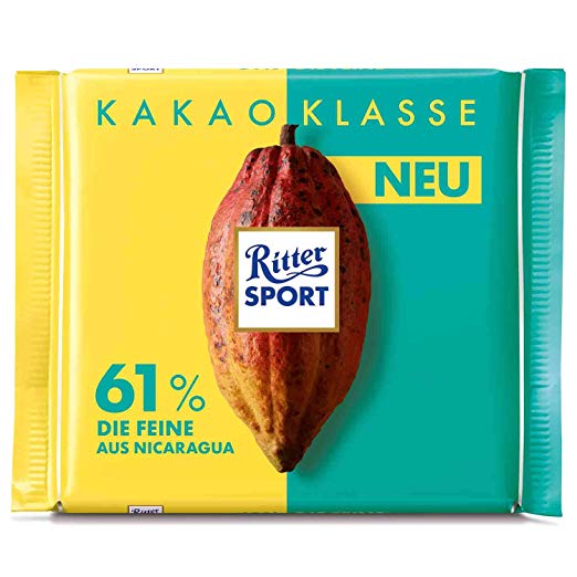 Ritter Sport chocolate cocoa class 61% the fine from Nicaragua 100g (pack of 12)