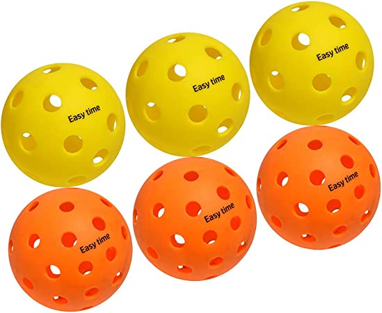 Pickleball Balls-Indoor Balls with 26 Drilled Holes & Outdoors with 40 Small Precisely Drilled Holes