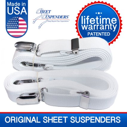 ORIGINAL Sheet Suspenders gripper fastener straps featured on QVC Keep all sheets smooth and tight Sleep like never before