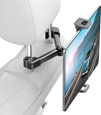 Uniwit Car Headrest Backseat Mount,Phone/Tablet Car Holder,360°Rotation,Solid & Steady,Car Trip Essentials,Adjustable Back Seat Tablet Holder,Compatible for All 4"-14" Tablets,iPad,cellphones,