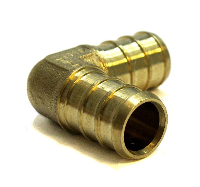 1/2 inch Pex Elbow 1/2" 1/2" (pack of 8) Brass Crimp Fitting / Fittings (PEX-E-0505)