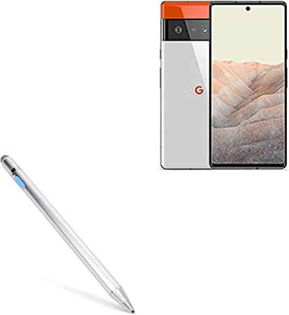 Stylus Pen for Google Pixel 6 Pro (Stylus Pen by BoxWave) - AccuPoint Active Stylus, Electronic Stylus with Ultra Fine Tip for Google Pixel 6 Pro - Metallic Silver