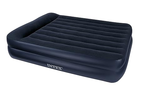 Intex Inflatable Queen Pillow Air Bed/Mattress Kit, Blue