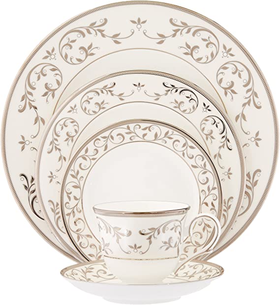 Lenox Opal Innocence Silver 5-Piece Place Setting, White - 834221