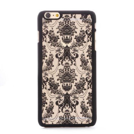 iPhone 6s/6s Plus, Towallmark Hard Carved Translucent Phone Shell (iPhone 6S Plus (5.5 inch), Black)