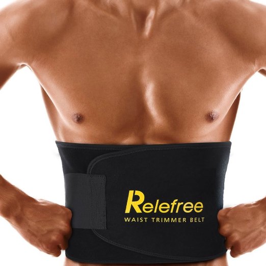 Relefree Waist Trimmer Ab Belt -Adjustable Weight Loss Sauna Belt For Men & Women With Lower Back & Lumbar Supports for Easy, Effortless Waist Slimming, With Maximum Abdominal Coverage-Non-Slip Surface - One Size Fits up to 50 Inches