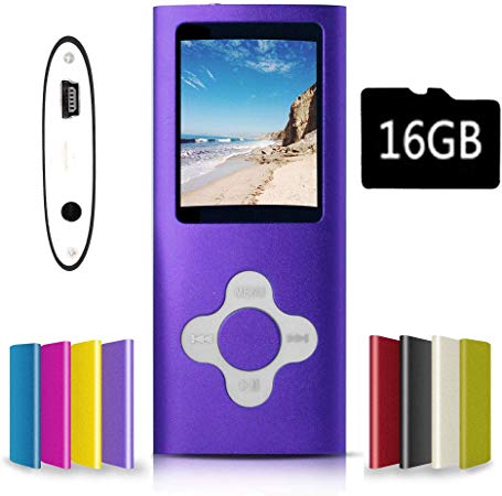 G.G.Martinsen Purple&White Versatile MP3/MP4 Player with a Micro SD Card, Support Photo Viewer, Mini USB Port 1.8 LCD, Digital MP3 Player, MP4 Player, Video/Media/Music Player