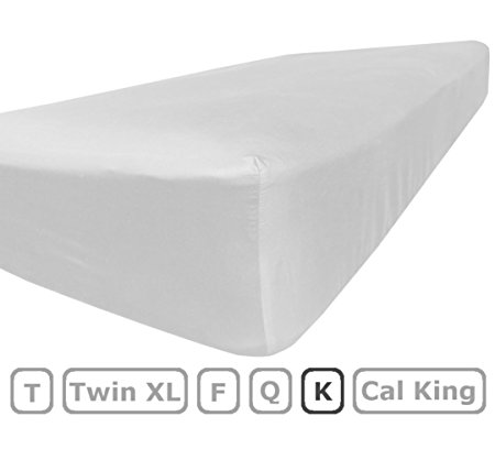 King Size Fitted Sheet Only - 100% Brushed Microfiber - 18 Inch Deep Pocket - Flat Sheets Sold Separately for Set - 100% Satisfaction Guarantee (White)