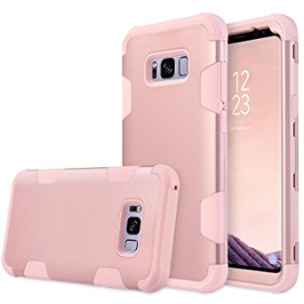 Galaxy S8 Plus Case, UrbanDrama 3 in 1 Drop-Protection Hard PC & Soft Silicone Combo Defender Heavy Duty Rugged Shockproof Bumper Full-Body Protective Case for Samsung Galaxy S8  6.2'', Rose Gold