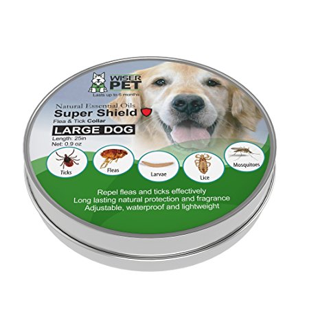 Natural Flea Collar for Dogs | Prevent fleas, ticks, lice and mosquitoes | All Natural Chemical and Toxin Free | Safe for Pets and Family | Long Lasting up to 180 days!