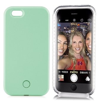 iPhone 6 Plus Case, LETO City LED Light Up Luminous Selfie Cell Phone Case Illuminated Back Cover for Apple iPhone 6S Plus iPhone 6 Plus (Mint Green)
