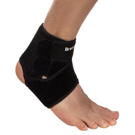 BraceUP Antimicrobial Adjustable Ankle Support with compression straps, Reduce Bacteria One Size Adjustable
