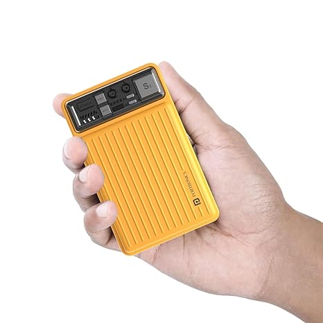 Portronics Luxcell Mini 20K Advanced 20000 mAh Smallest Power Bank with 22.5W Max Output, LED Indicator, Mach USB-A Output, Type C PD Output, Type C Input, Wake Up Button(Yellow)