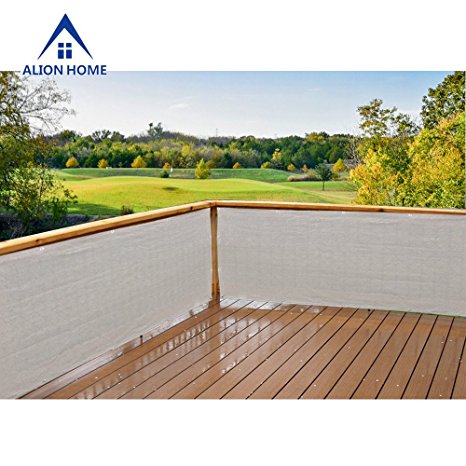 Alion Home Elegant Windscreen Privacy Screen For Deck, Pool, Railing, Backyard Deck, Patio, Fence, Porch - Smoke (3' x 10')