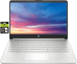 HP 14" Laptop Stream Ultral Light for Students and Business, Quad-core Intel Celeron Processor, 16GB RAM, 256GB Storage (128GB eMMC 128GB Ghost Manta SD Card), 1 Year Office 365, HDMI, Win 11