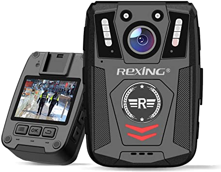 Rexing P1 Body Worn Camera, 2” Display 1080p Full HD, 64G Memory,Record Video, Audio & Pictures,Infrared Night Vision,Police Panic Mode, 3000 mAh Battery,10HR Battery Life,Waterproof,Shockproof
