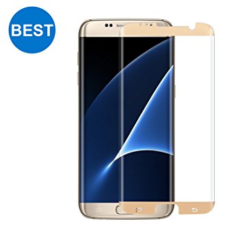 Samsung Galaxy S7 Edge Screen Protector TANAAB [9H Glass][Case Friendly][No Lifting Up][3D Curved Protection][Ultra HD][Anti-Bubble] - Gold