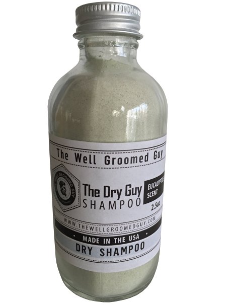 Dry Hair Shampoo For Men By The Well Groomed Guy - Premium Quality, Oil Removing Natural Formula - Eucalyptus Fresh Scent - Portable, Lightweight 4oz Glass Bottle - Quick Application - Made In The USA
