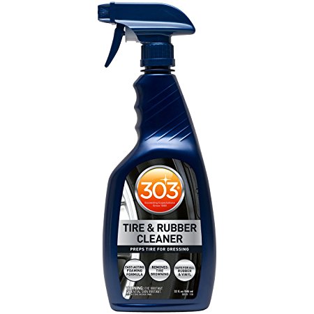 303 Products Rubber cleaner & rejuvenator dressing conditions cleans and protects tires, rubber, car mats, automotive floor mats 32oz