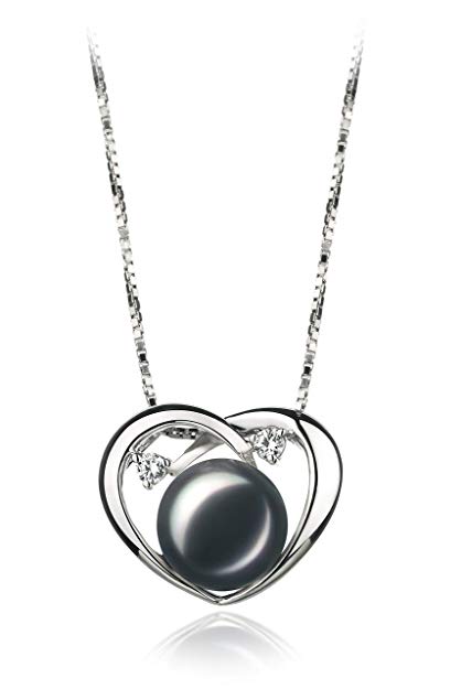 Katie Heart 9-10mm AA Quality Freshwater 925 Sterling Silver Cultured Pearl Pendant For Women