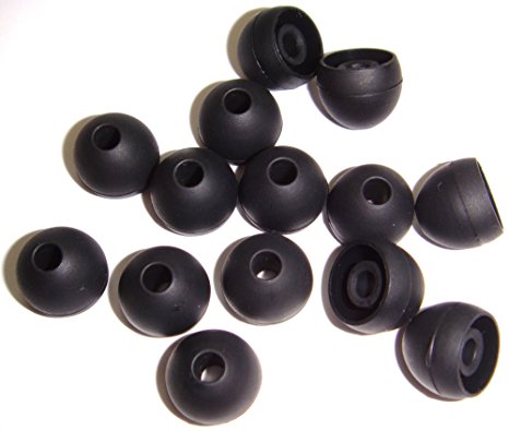 Xcessor High Quality Replacement Silicone Earbuds 7 Pairs (Set of 14 Pieces). Compatible With Most In Ear Headphone Brands. Size: LARGE. Black.