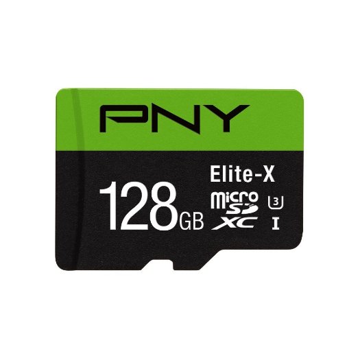 PNY Elite-X 128GB Microsdxc Card, UHS-I, U3, up to 90MB/Sec (P-SDU128U390EX-GE)