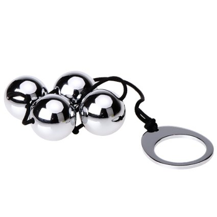 Utimi Stainless Steel Anal Beads Vaginal Beads Masturbation Sex Toy with a Rock Ring