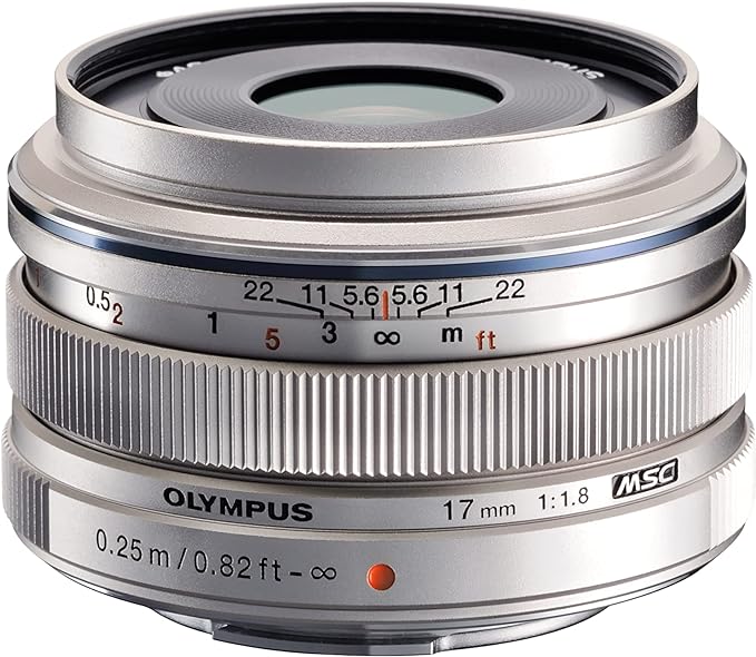 OM SYSTEM OLYMPUS M.Zuiko 17mm f1.8 (Silver) for OM SYSTEM OLYMPUS and Panasonic Micro 4/3 Cameras - International Version (No Warranty)