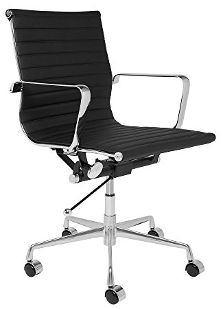 SOHO Eames Style Ribbed Management Office Chair (Black)