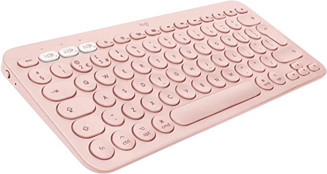 Logitech K380 Multi-Device Bluetooth Keyboard for Mac with Compact Slim Profile, Easy-Switch up to 3 Devices, Scissor Keys, 2 Year Battery, macOS / iOS / iPadOS, QWERTY UK English Layout - Pink