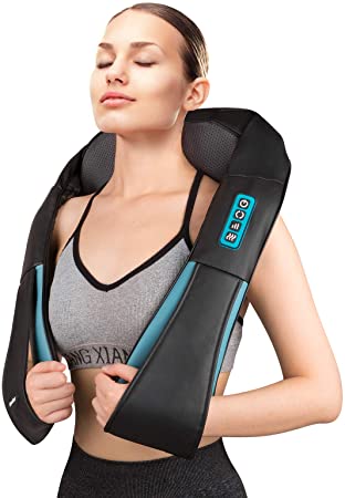 Shiatsu Neck Massager Arealer Shoulder Massager with Heat, Electric Back Neck Massage for Pain Relief, Deep Tissue 3D Kneading Massage for Neck, Shoulder, Back, Home/Car/Office Use