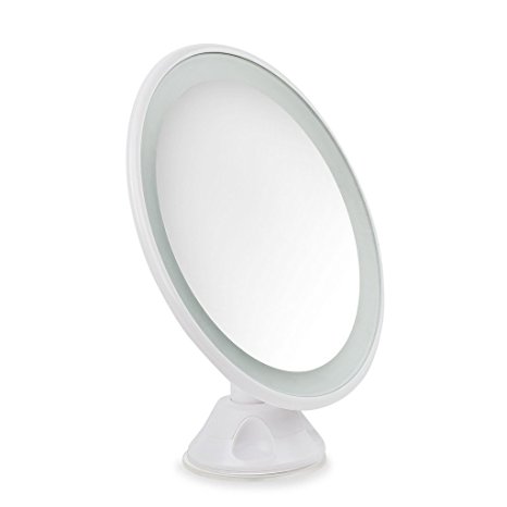 Newcomdigi 5x Magnification LED Light 360° Rotating Bathroom Vanity Mirror
