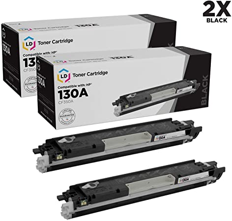LD Remanufactured Toner Cartridge Replacement for HP 130A CF350A (Black, 2-Pack)