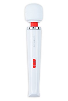 Kasai Twilight - Electrical Wand Massager - Relaxing - Therapeutic - 20 patterns - 8 Speeds - Waterproof - Rechargeable - Wireless - Compact and Travel Friendly (White) (white red)