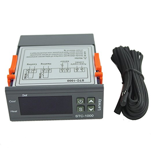 Lerway 110V All-Purpose Temperature Control Controller with Sensor 2 Relay Output Thermostat Stc-1000